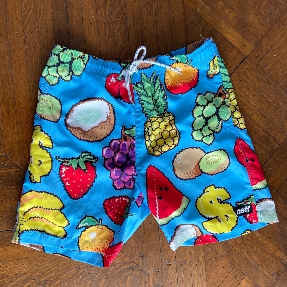 Mens Neff Fruit Board Short Swim Trunks size small